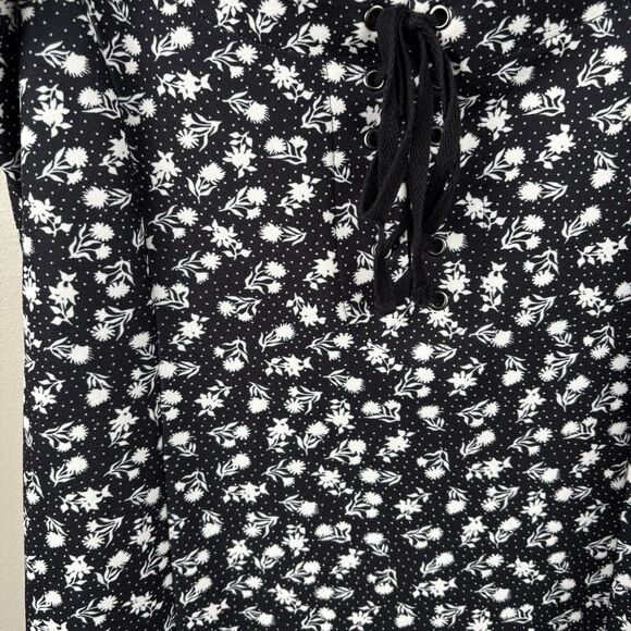 Betsey Johnson Maxi Dress Large Puff Short Sleeves Lace-up Slit Floral JM108674 - Picture 13 of 13